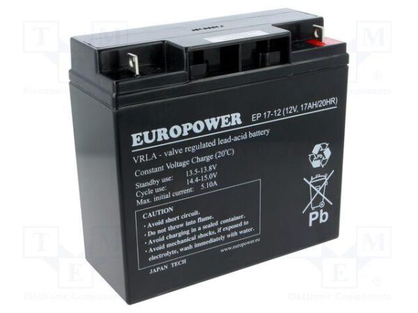 Europower aku 12V 17Ah VRLA EP17-12