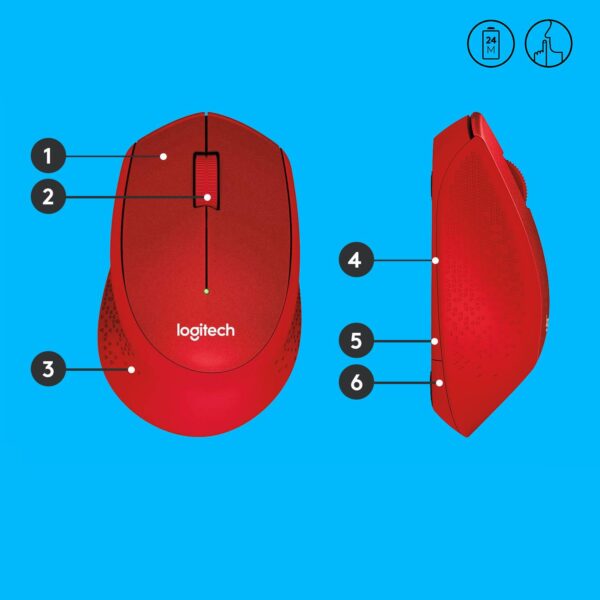 Logitech juhtmevaba hiir M330 Silent punane 910-004911