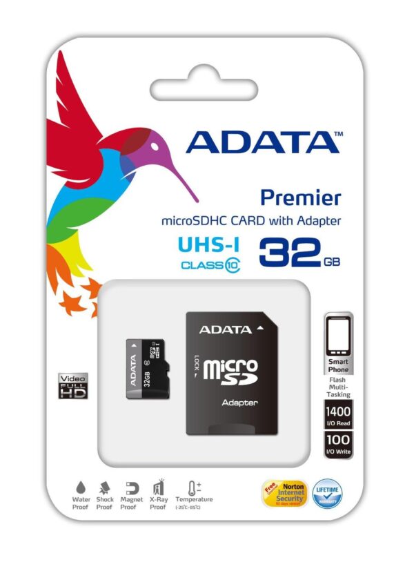 Adata microSDHC mälukaart 32GB adapteriga