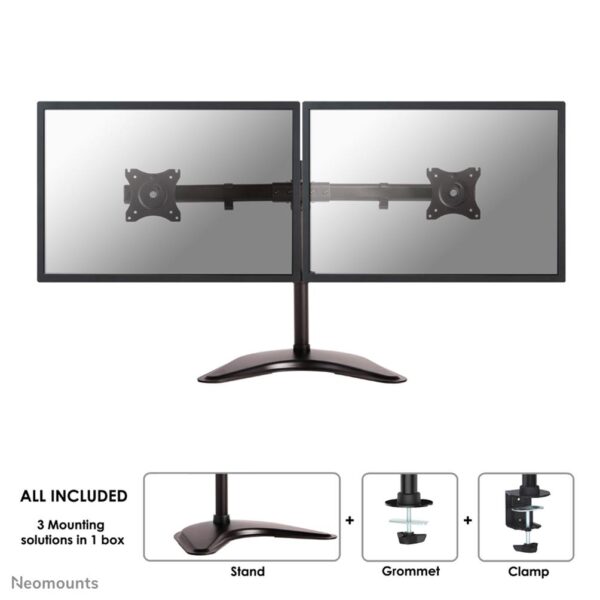 Neomounts | Kahekordne lauakinnitus | NM-D335DBLACK | 10-27" | Must