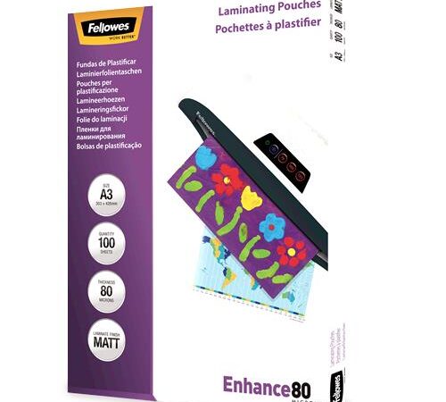 ELKO: 1278173 Fellowes lamineerimiskiled matt A3 80 mikronit 100 tk