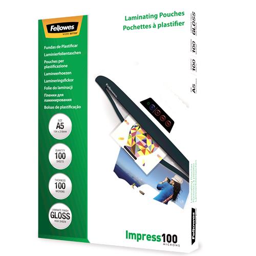Fellowes lamineerimiskiled A5 läikiv 100 tk
