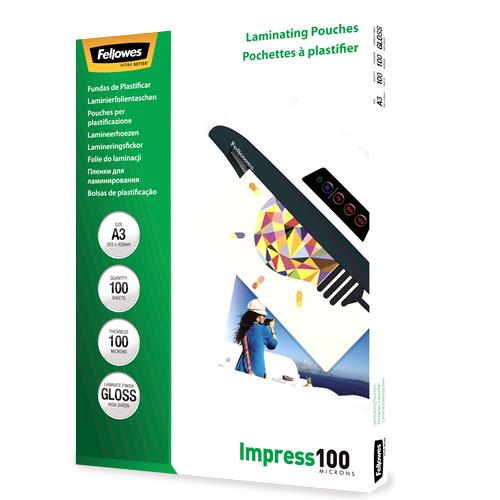 ELKO: 1278259 Fellowes lamineerimiskiled läikiv A3 100 mikronit 100 tk