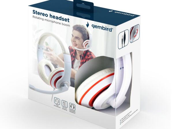 Gembird stereo peakomplekt valge punane