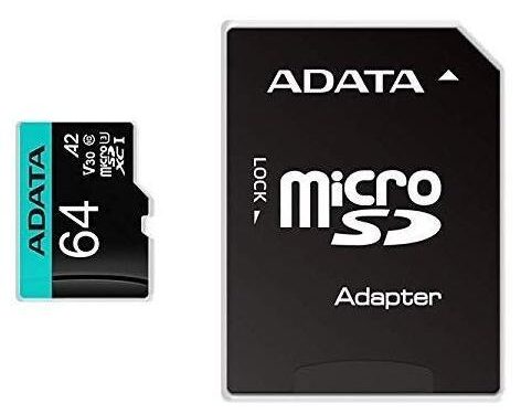 ADATA | microSDXC mälukaart 64GB | adapteriga V30 | AUSDX64GUI3V30SA2-RA1