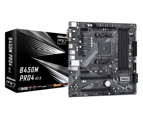 ASRock emaplaat B450M Pro4 R2.0 DDR4 AM4 Micro-ATX