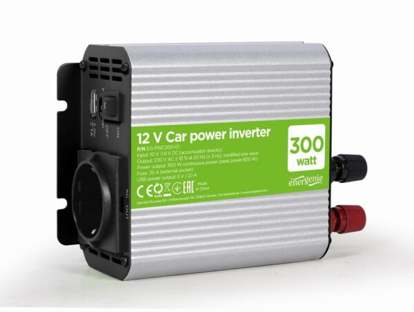 Gembird autoinverter 12V 300W EG-PWC300-01