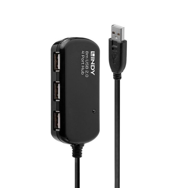 Lindy USB 2.0 aktiivne pikenduskaabel ja jaotur 12m 42783