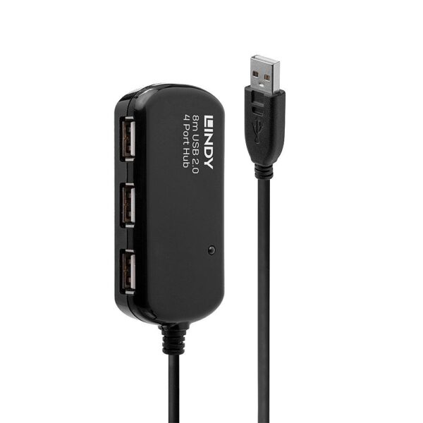 Lindy USB 2.0 aktiivne pikenduskaabel ja jaotur 8m