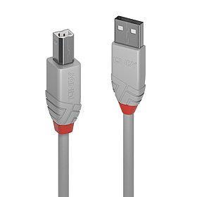 Lindy | USB2 A-B kaabel | 36682 | 1m | Anthra Grey