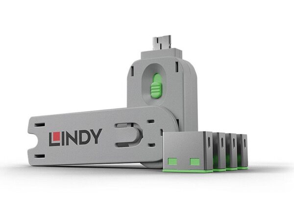 Lindy USB-pordi blokeerijad roheline 4 tk 40451