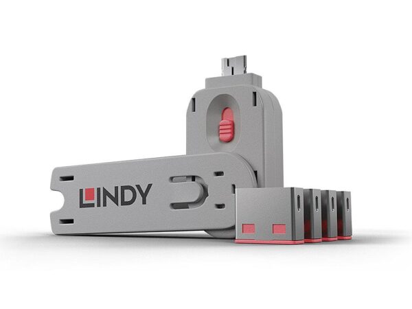 Lindy USB-pordi blokeerijad roosa 4 tk 40450