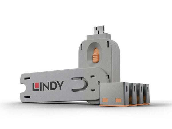 Lindy USB-pordi blokeerijad oranž 4 tk 40453