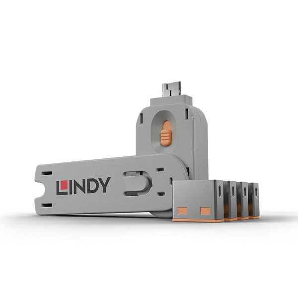 Lindy USB-pordi blokeerijad oranž 4 tk 40453