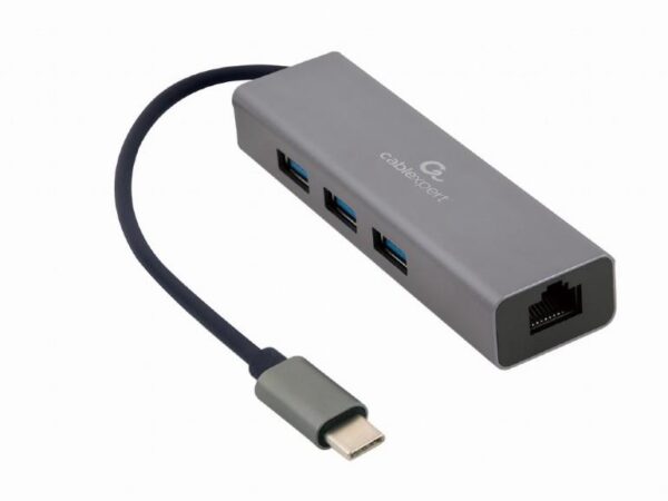 Gembird USB-C to LAN RJ45 + USB hub adapter A-CMU3-LAN-01