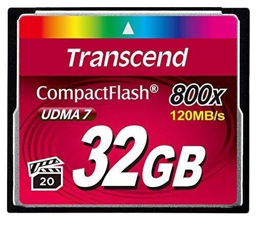 Transcend | CompactFlash mälukaart 32GB | 800x | TS32GCF800