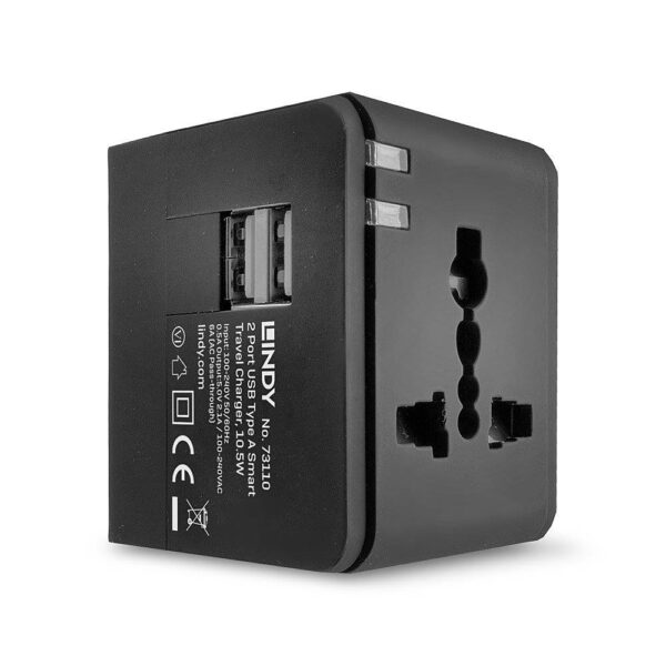 Lindy reisilaadija USB 2-port 73110