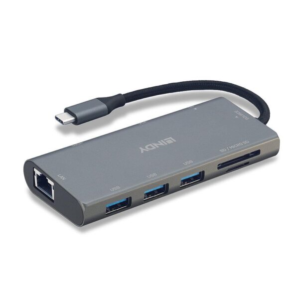 Lindy USB 3.2 dokkimisjaam HDMI/RJ45/VGA 43278