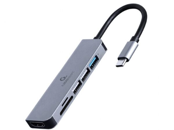 Gembird USB-C adapter HDMI/USB3 6in1 A-CM-COMBO6-02
