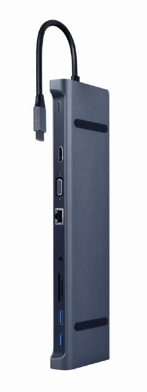 Gembird USB-C adapter 10in1 HDMI/USB3 A-CM-COMBO10-01