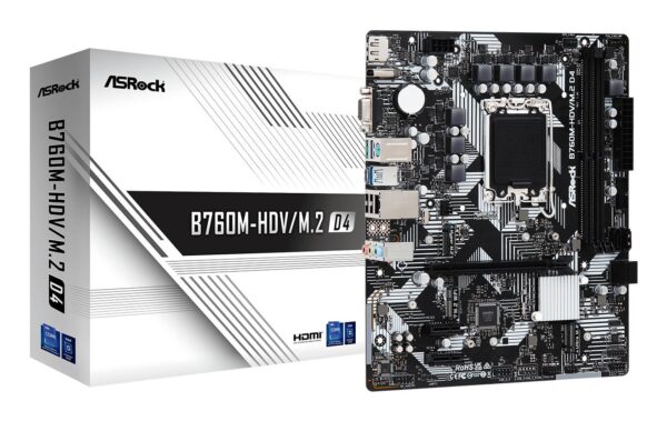 Emaplaat ASRock B760M-HDV/M.2 D4 DDR4 LGA1700 Micro-ATX