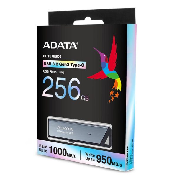 ADATA USB-C mälupulk UE800 256GB hõbedane