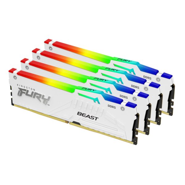 ELKO: 1396957 Kingston Fury Beast White RGB 64GB DDR5-5200 mälukomplekt