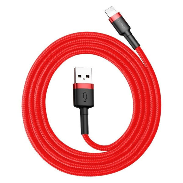 Baseus Cafule USB Lightning kaabel 2.4A 1m (must + punane)
