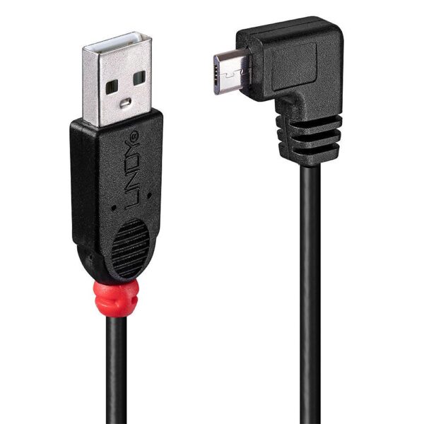 Lindy | USB2 A to Micro-B kaabel | 31976 | 1m | 90°
