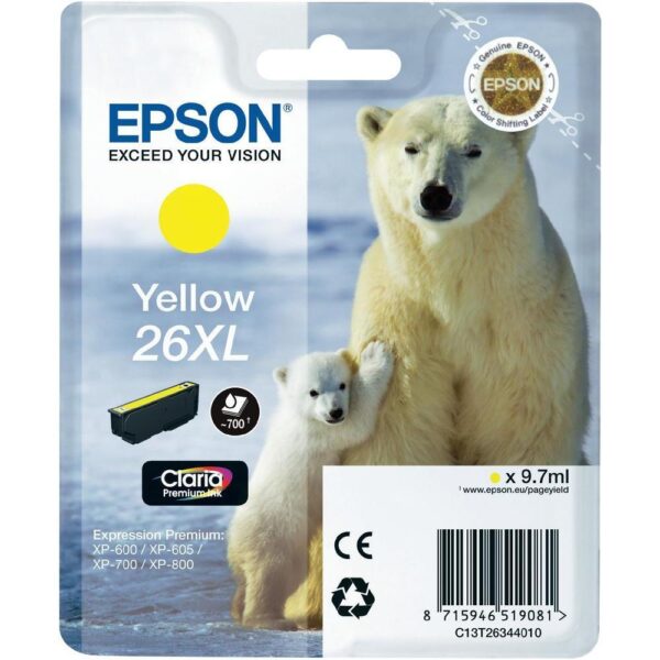 Epson kollane tindikassett 26XL C13T26344020