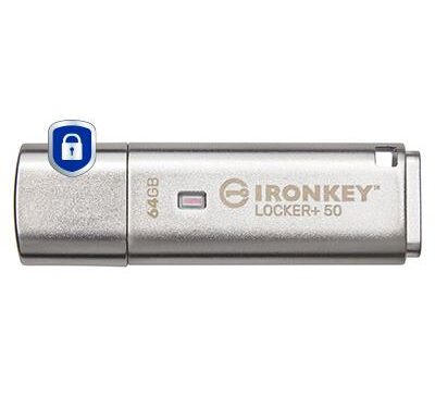 ELKO: 1408393 Kingston USB-mälupulk IronKey LP50 64GB USB 3.2