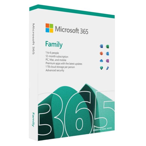 Microsoft 365 Family 1 aasta tarkvara 6GQ-01897