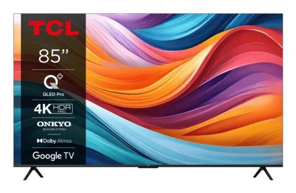 ELKO: 1413751 TCL 85T7B | 85” QLED 4K Smart TV | Google TV | UHD | WiFi | Bluetooth