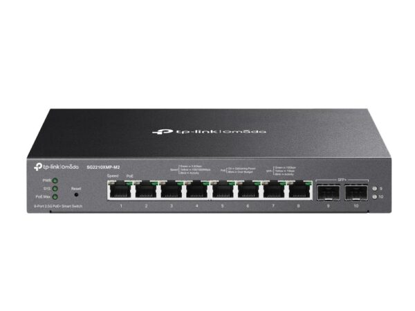 ELKO: 1416860 TP-Link SG2210XMP-M2 8x2.5GbE PoE+ L2 switch 160W