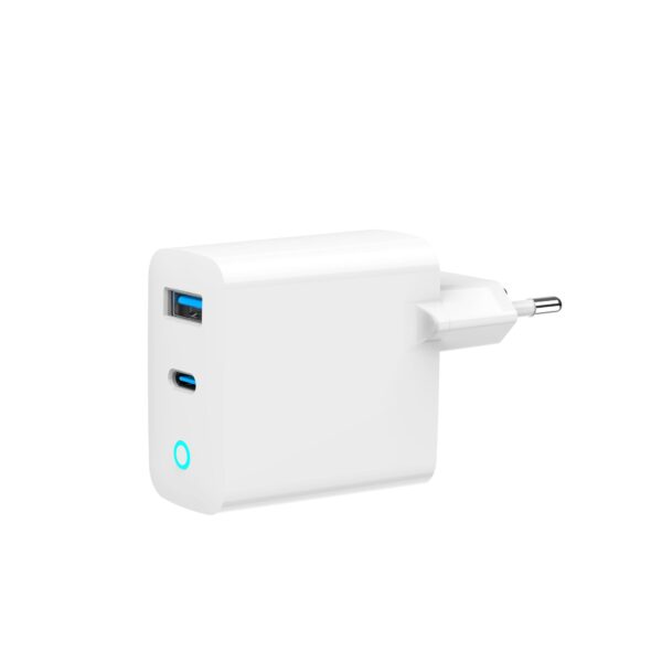 Gembird laadija 45W 2-port GaN TA-UC-PDQC45L-W-01