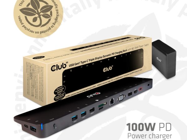 ELKO: 1427790 Club3D USB-C docking station 100W (CSV-1564W100)