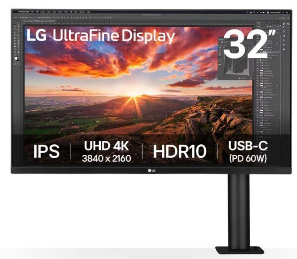 LG 32UN880K-B 31.5" 4K IPS monitor (ergonoomiline jalg)