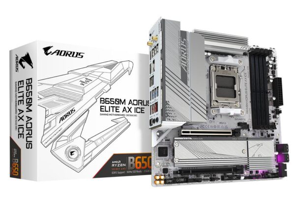 Gigabyte B650M Aorus Elite AX ICE emaplaat