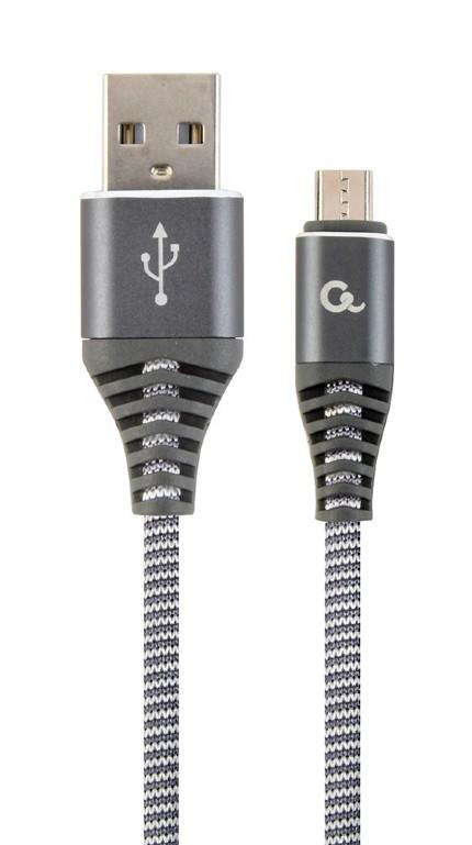 Gembird | USB2 to Micro-USB kaabel 2m | White/Black | CC-USB2B-AMMBM-2M-WB2