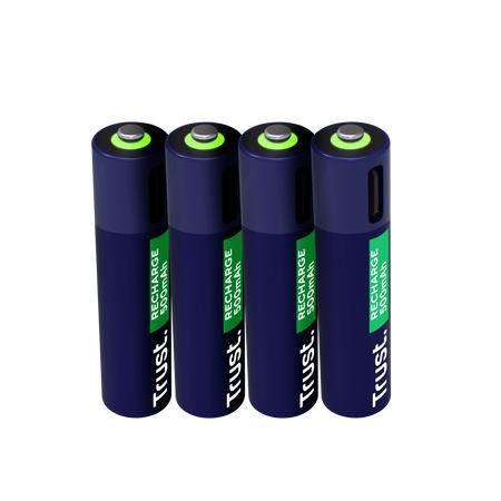 Trust laetavad AAA-akud USB-C 500mAh 4 tk 25671