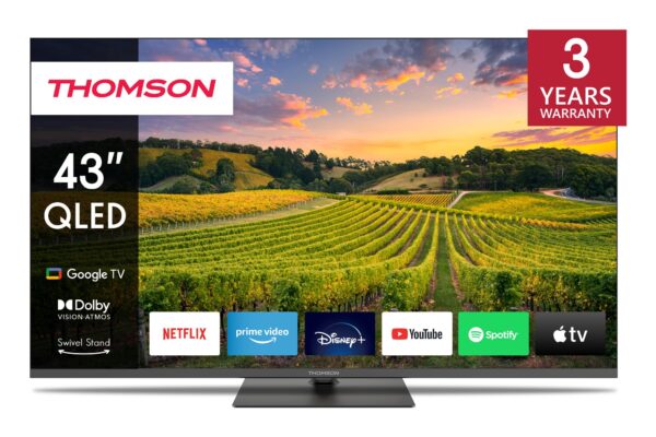 Thomson 43QG5C14 | 43” QLED 4K Smart TV | Google TV | UHD | Bluetooth