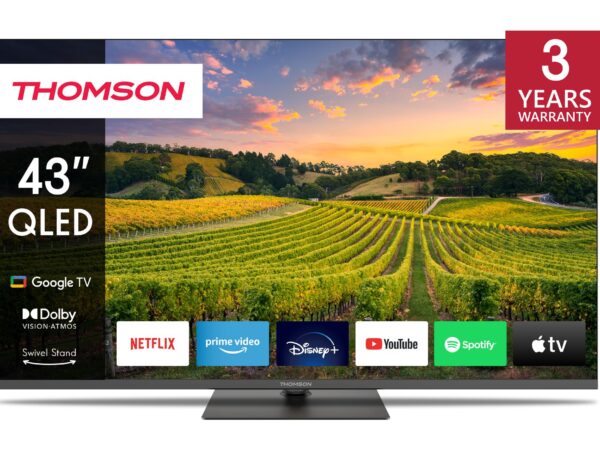 ELKO: 1431432 Thomson 43QG5C14 | 43” QLED 4K Smart TV | Google TV | UHD | Bluetooth