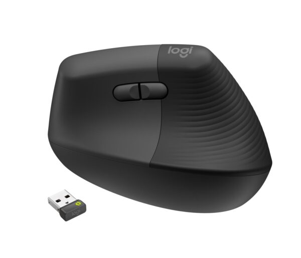 Logitech vertikaalne juhtmevaba hiir must paremakäeline