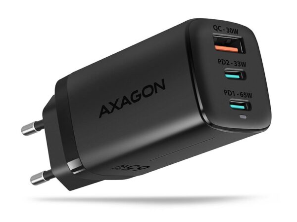 ELKO: 1438509 Axagon seinlaadija USB 65W GaN 3-port ACU-DPQ65