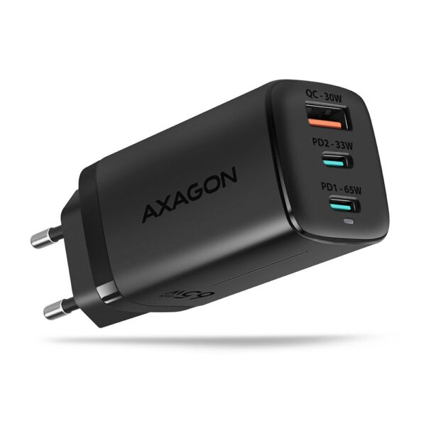 Axagon seinlaadija USB 65W GaN 3-port ACU-DPQ65