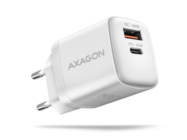 ELKO: 1438529 Axagon seinlaadija USB 30W 2-port valge ACU-PQ30W