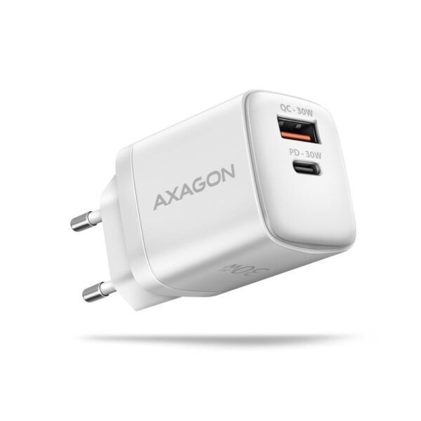 Axagon seinlaadija USB 30W 2-port valge ACU-PQ30W