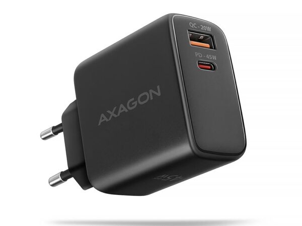 ELKO: 1438532 Axagon seinlaadija USB 45W GaN 2-port ACU-PQ45