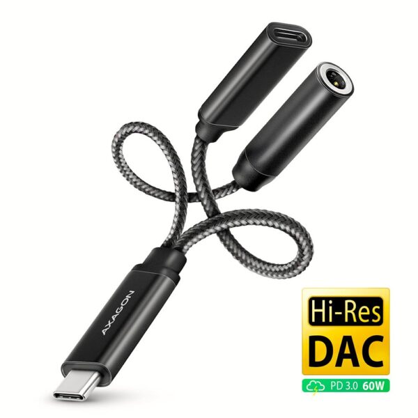 Axagon USB-C helikaardi adapter 3.5mm DAC ADA-HCPD