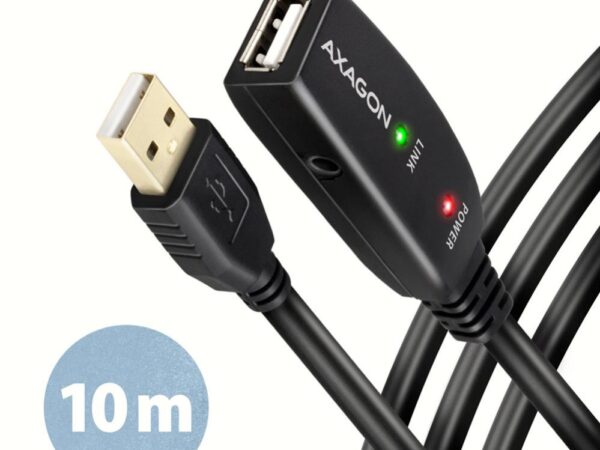 Axagon | USB2.0 aktiivne A-M/A-F pikendus 10m | ADR-210